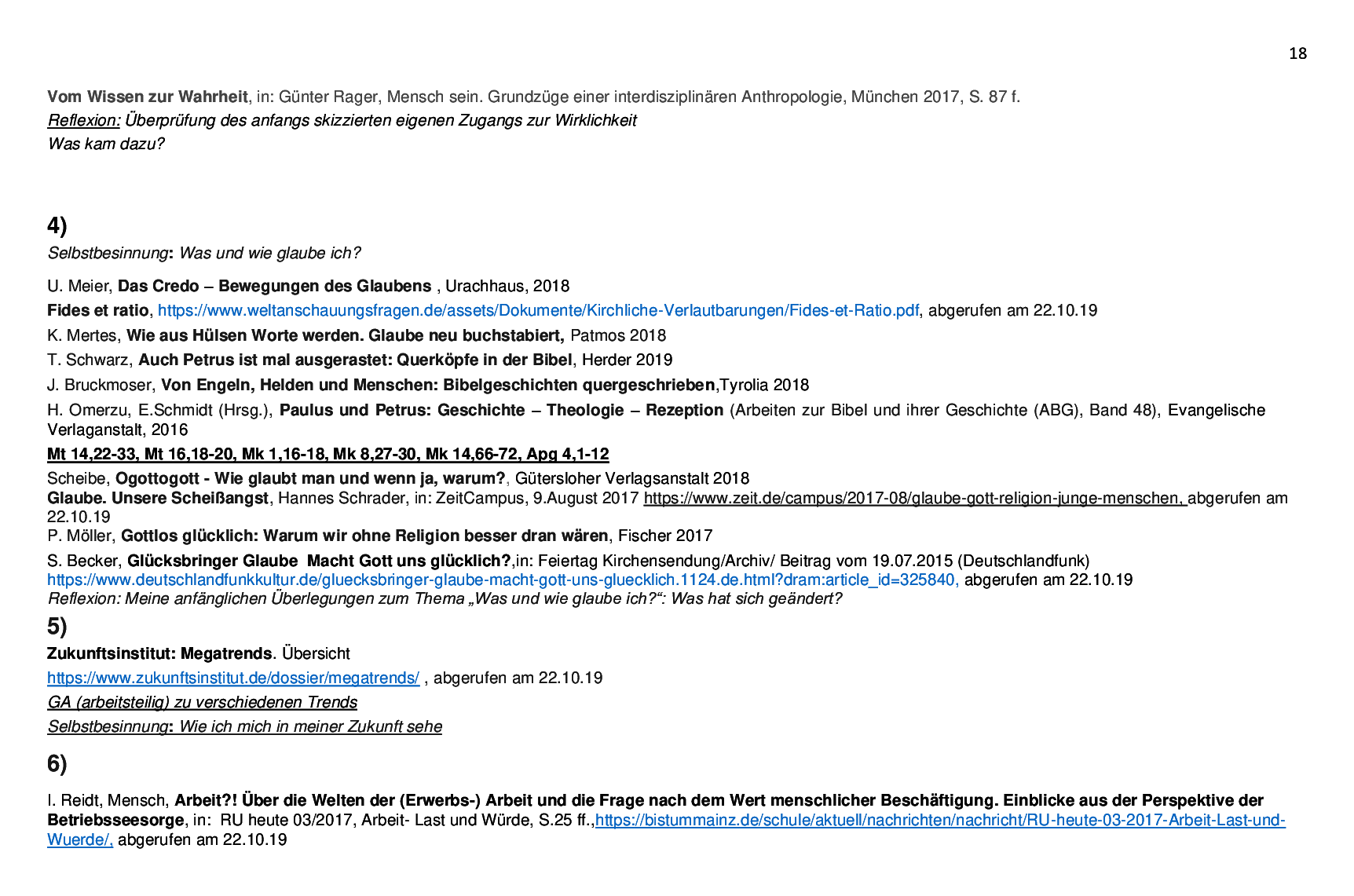 Beispielcurriculum 1 im Basisfach, Seite 18