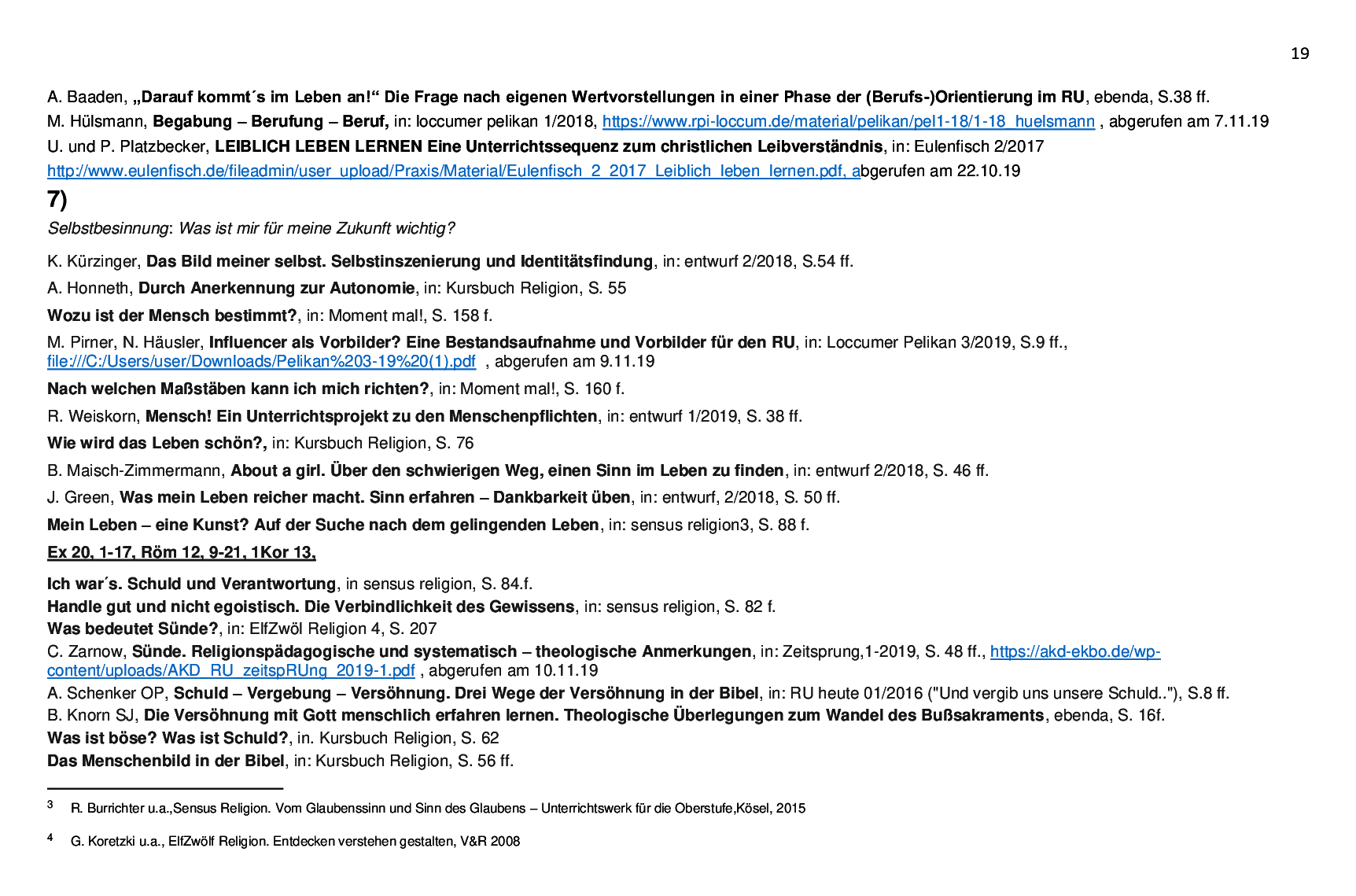 Beispielcurriculum 1 im Basisfach, Seite 19