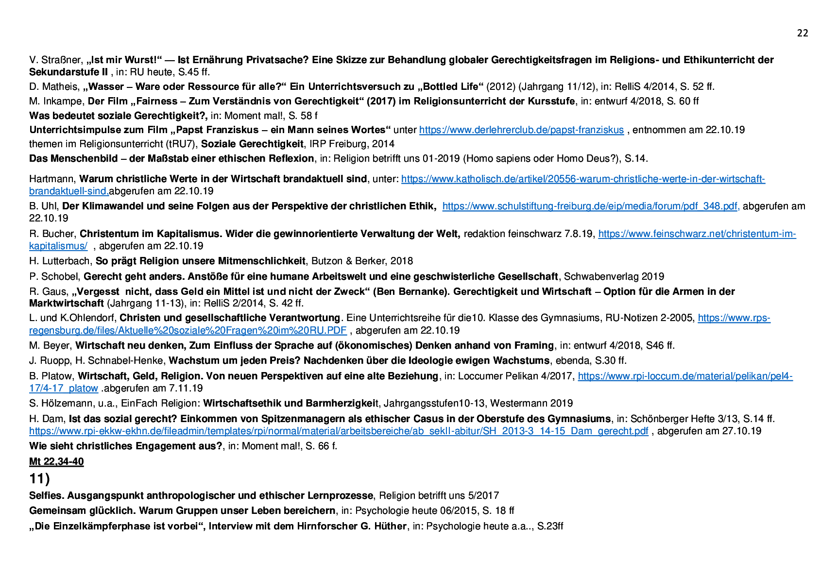 Beispielcurriculum 1 im Basisfach, Seite 22