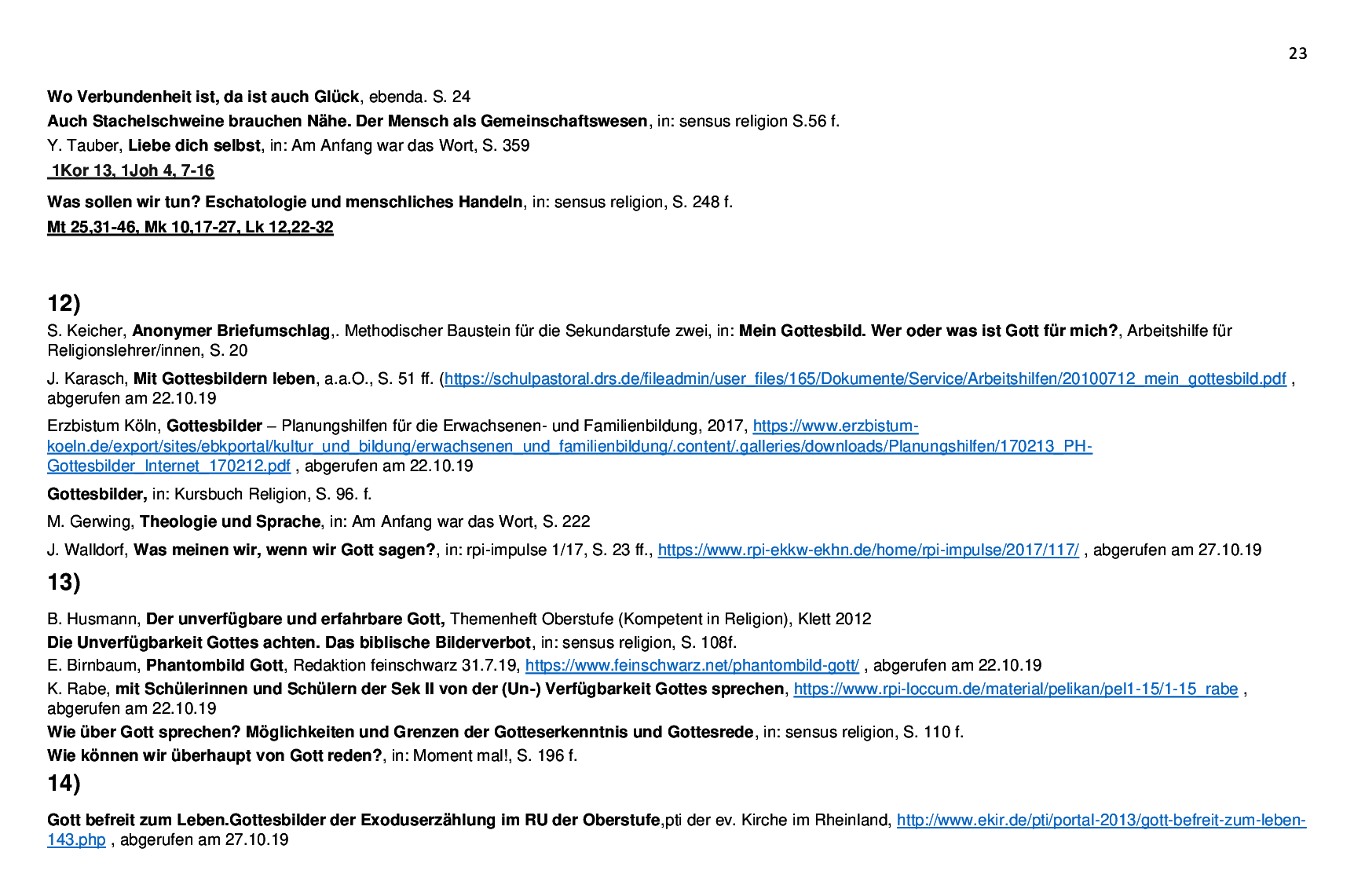 Beispielcurriculum 1 im Basisfach, Seite 23