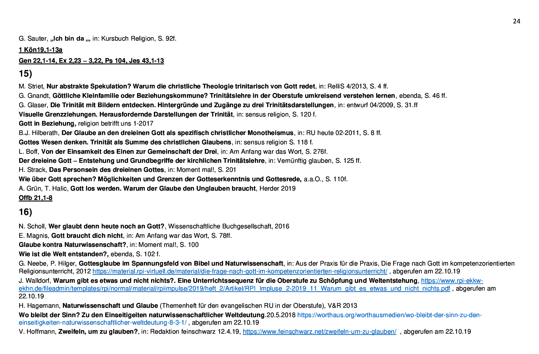 Beispielcurriculum 1 im Basisfach, Seite 24