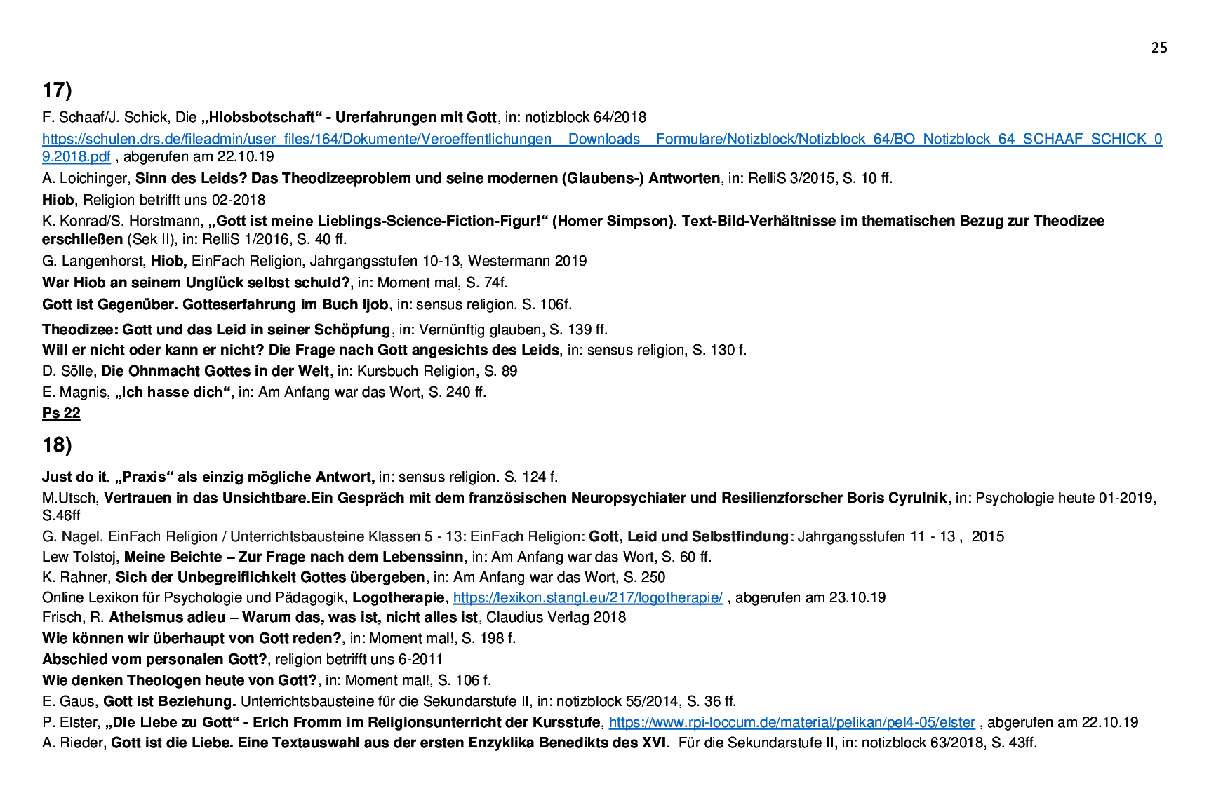 Beispielcurriculum 1 im Basisfach, Seite 25