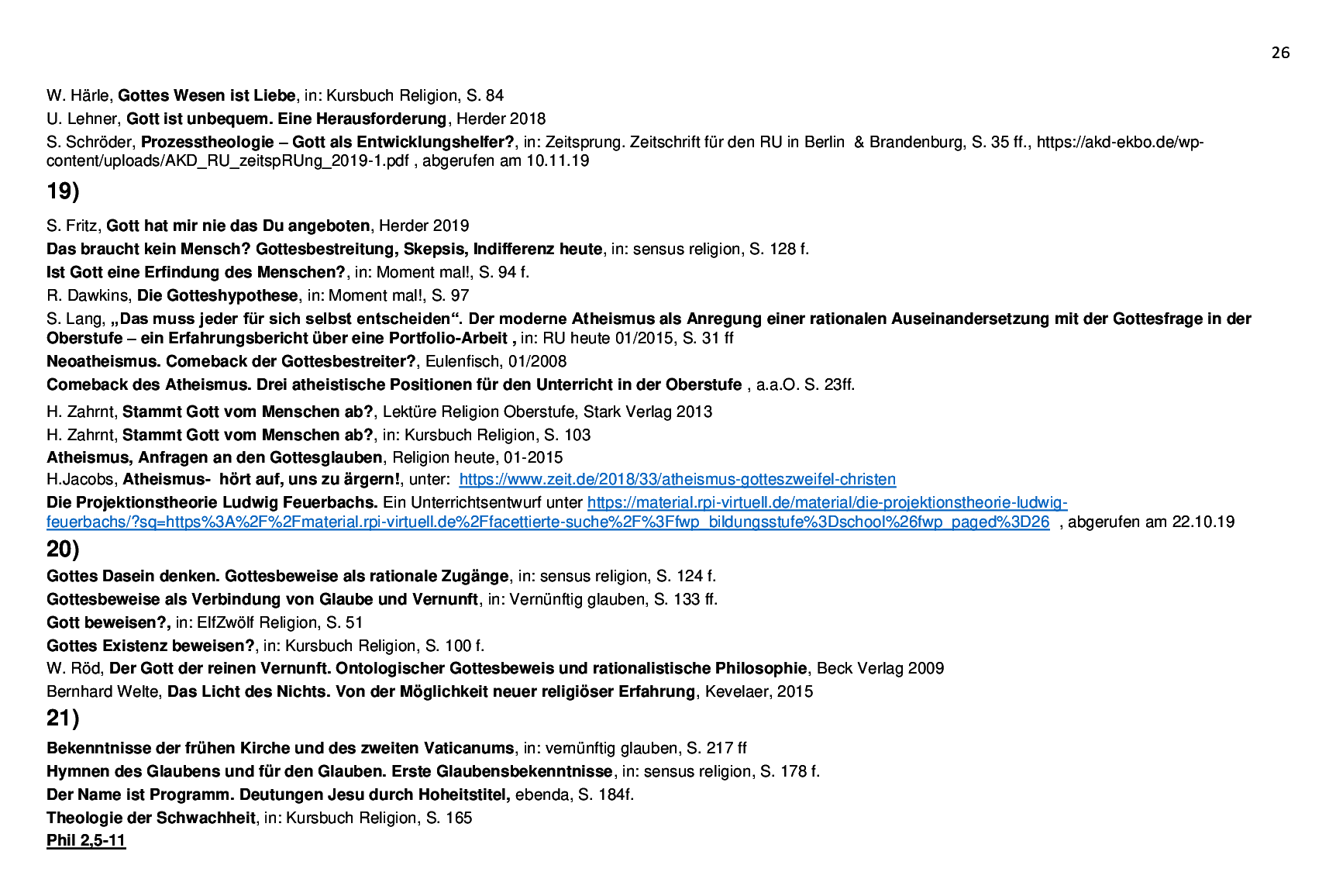 Beispielcurriculum 1 im Basisfach, Seite 26