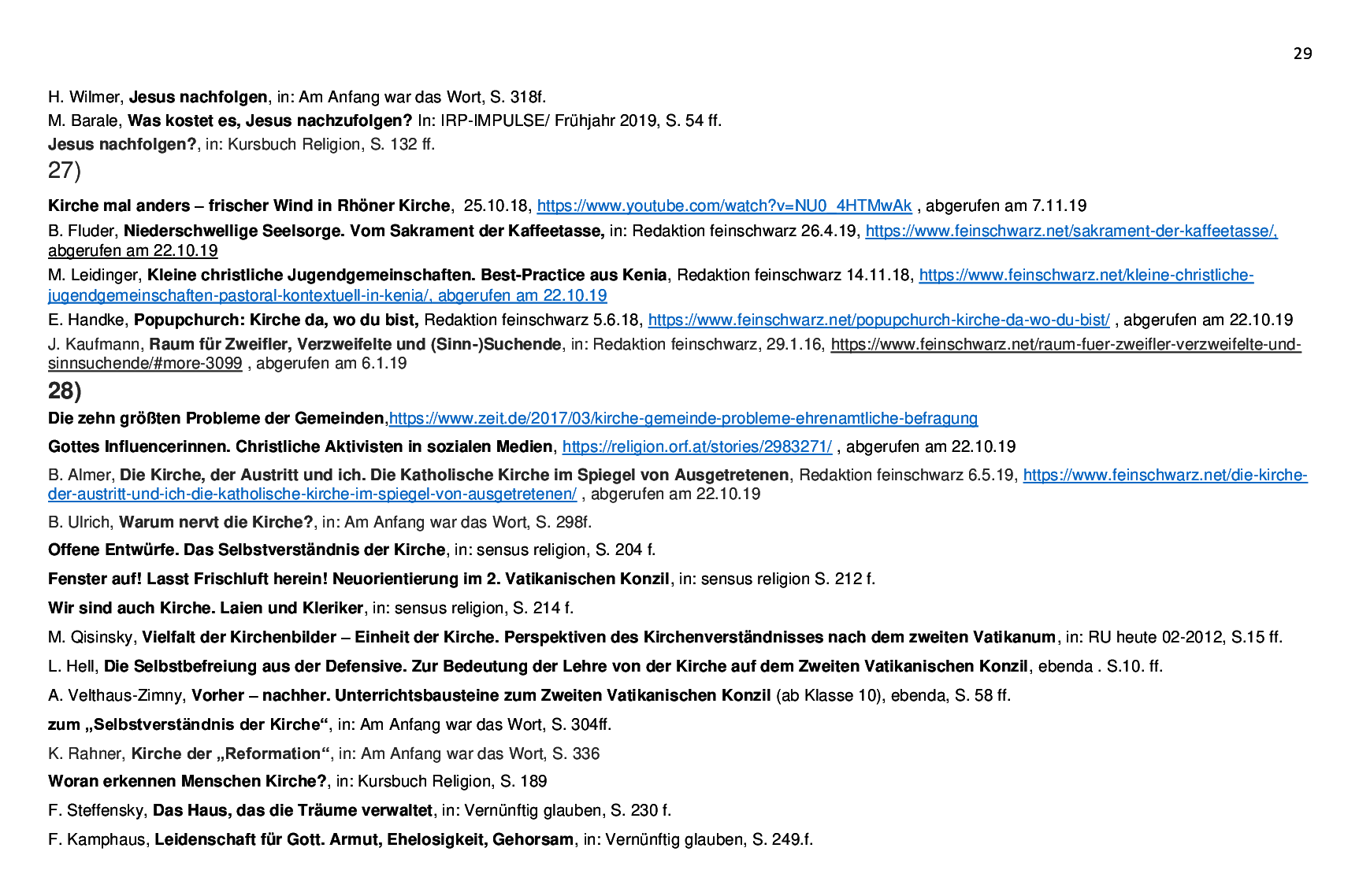 Beispielcurriculum 1 im Basisfach, Seite 29