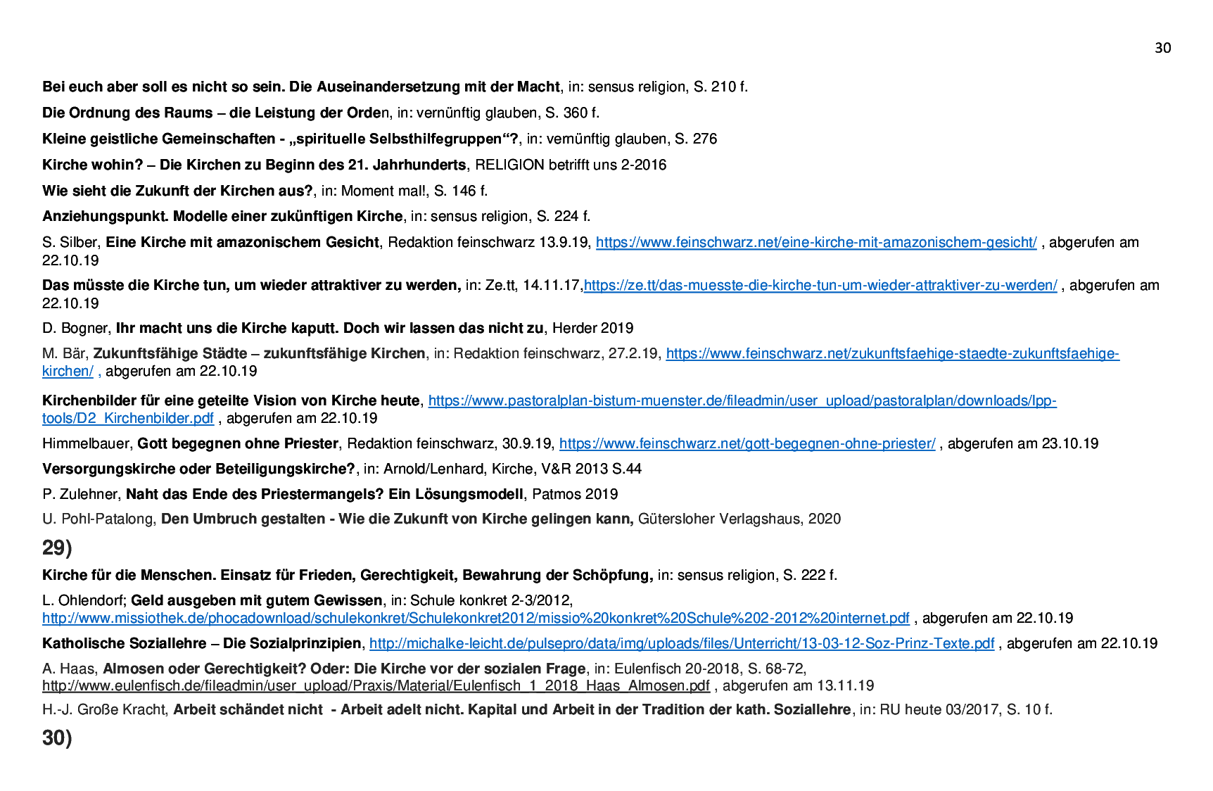 Beispielcurriculum 1 im Basisfach, Seite 30