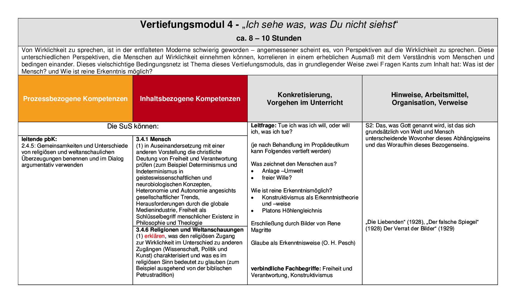 Beispielcurriculum 2 im Basisfach, Seite 9