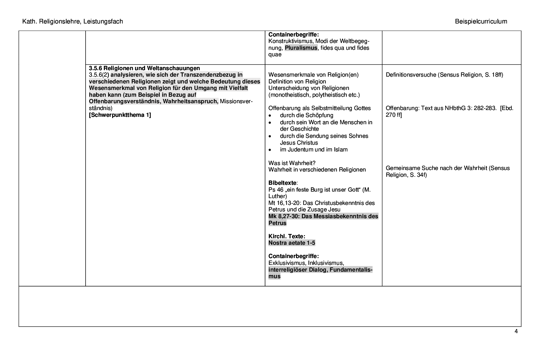 Beispielcurriculum 1 im Leistungsfach, Seite 4
