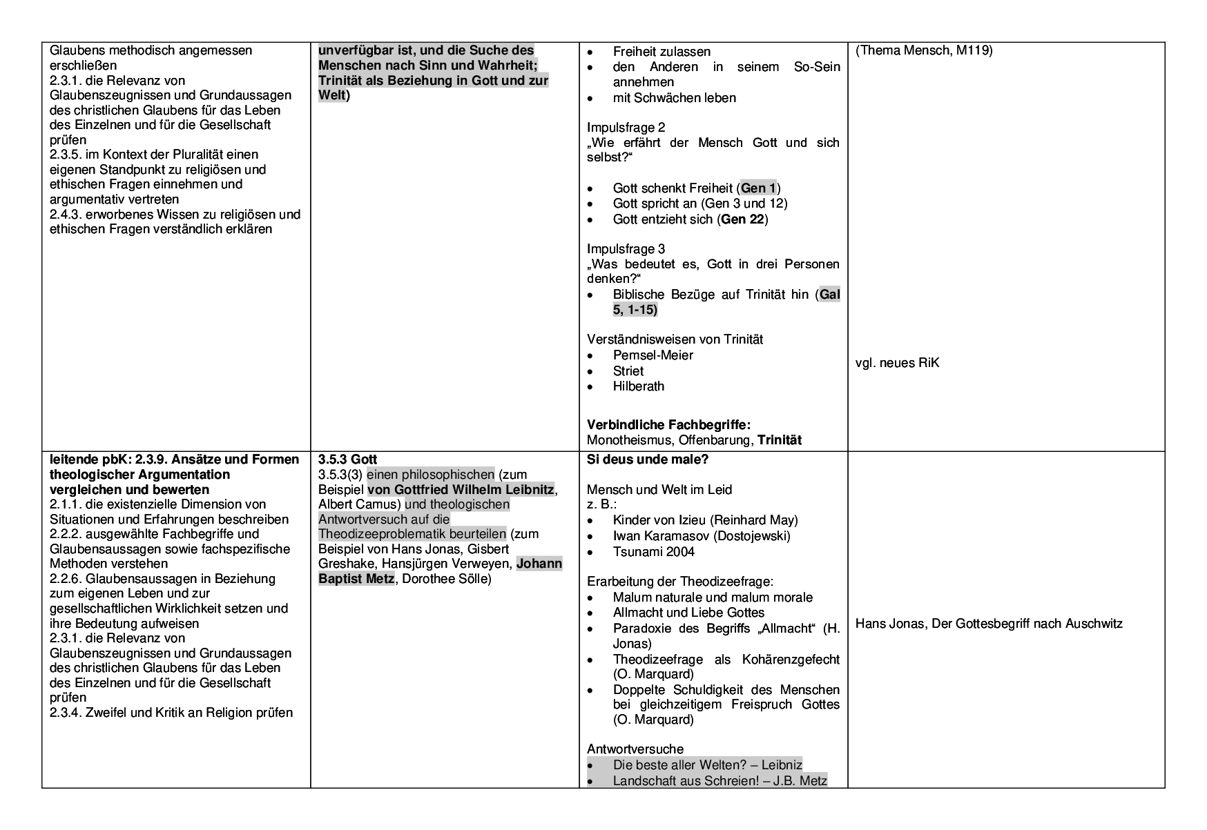 Beispielcurriculum 2 im Leistungsfach, Seite 13