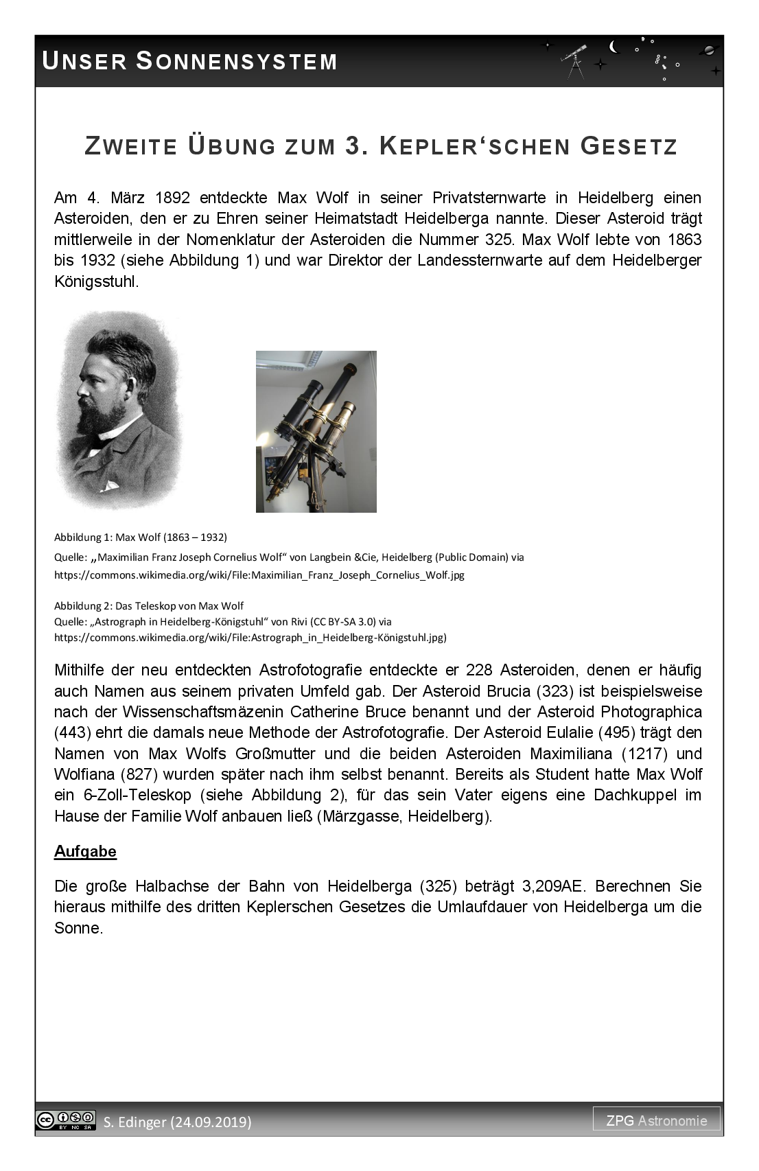 Zweite Übung zum 3. Kepler‘schen Gesetz