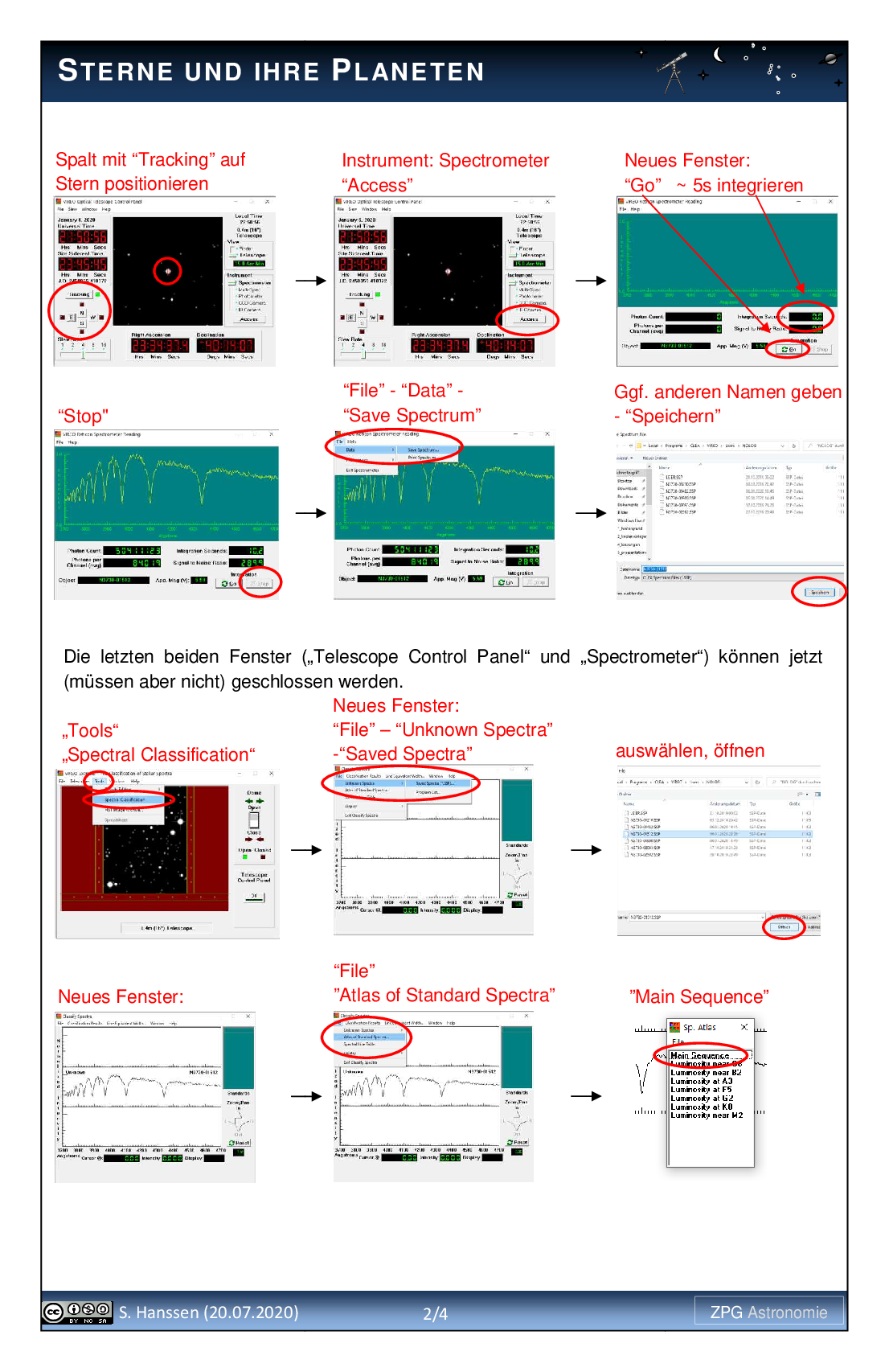 Sternspektren II: Lösung, Seite 2