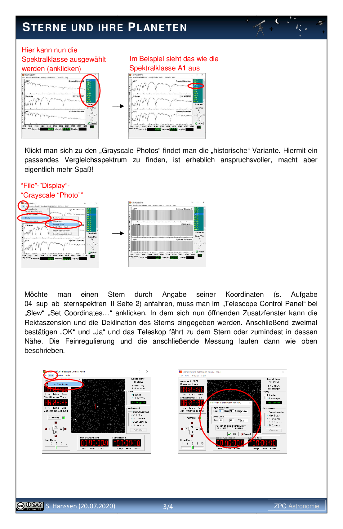 Sternspektren II: Lösung, Seite 3