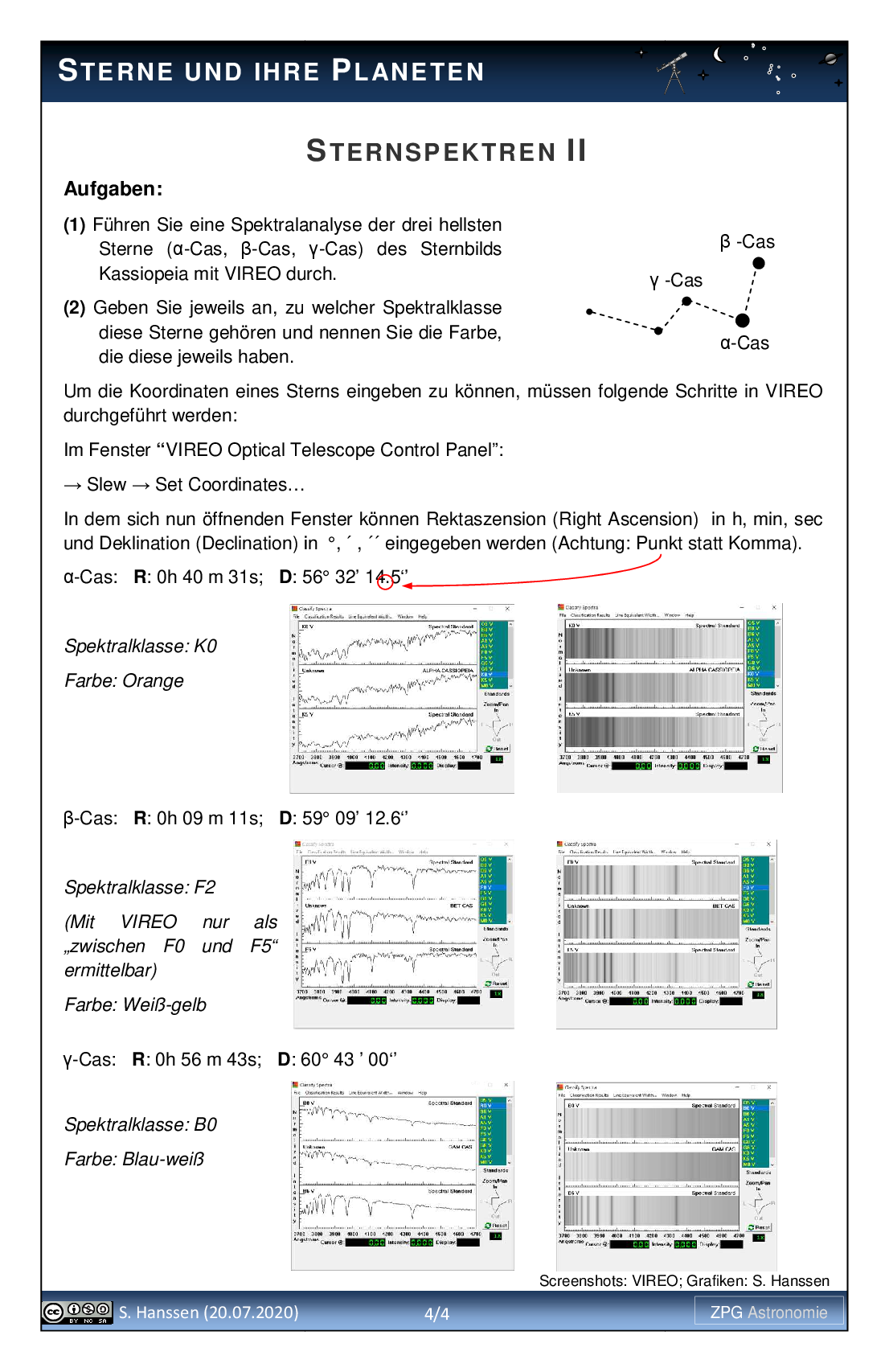 Sternspektren II: Lösung, Seite 4