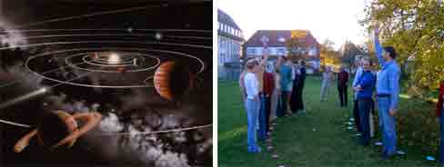 Planeten und Gruppenbild