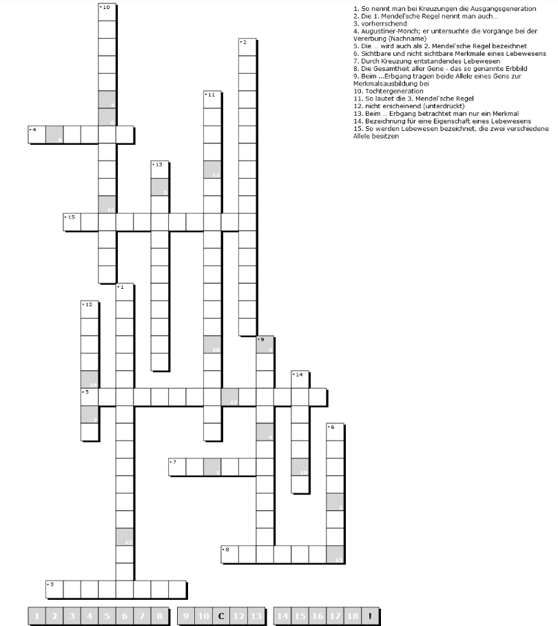 Kreuzworträtsel Beispiel 2