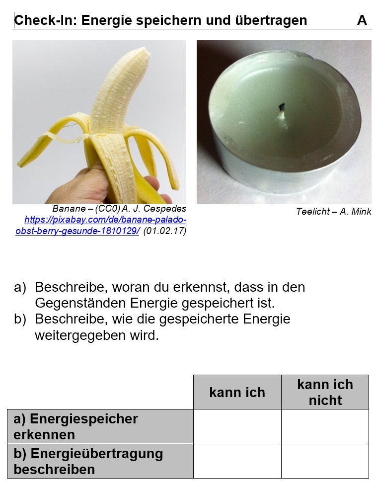 Arbeitsblatt Check-in