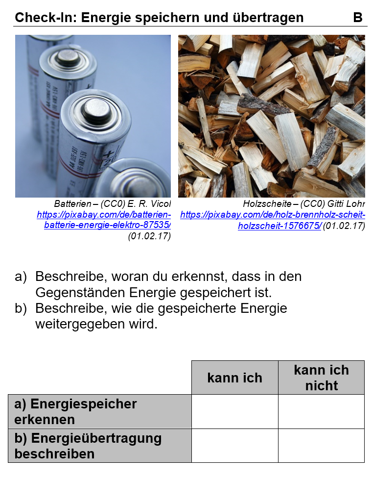 Arbeitsblatt Check-in 2