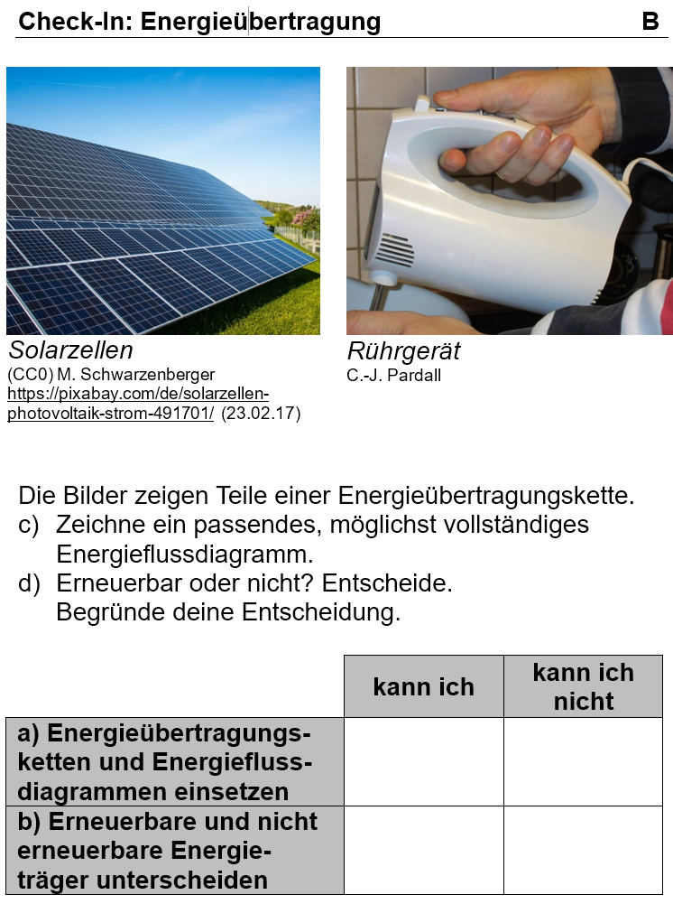 Arbeitsblatt Check-in