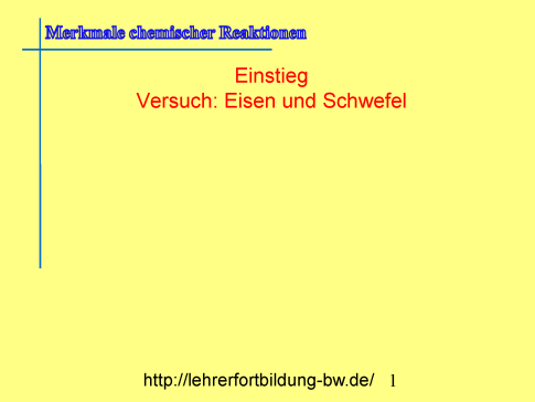 Tafelbild einfache Reaktionsgleichungen