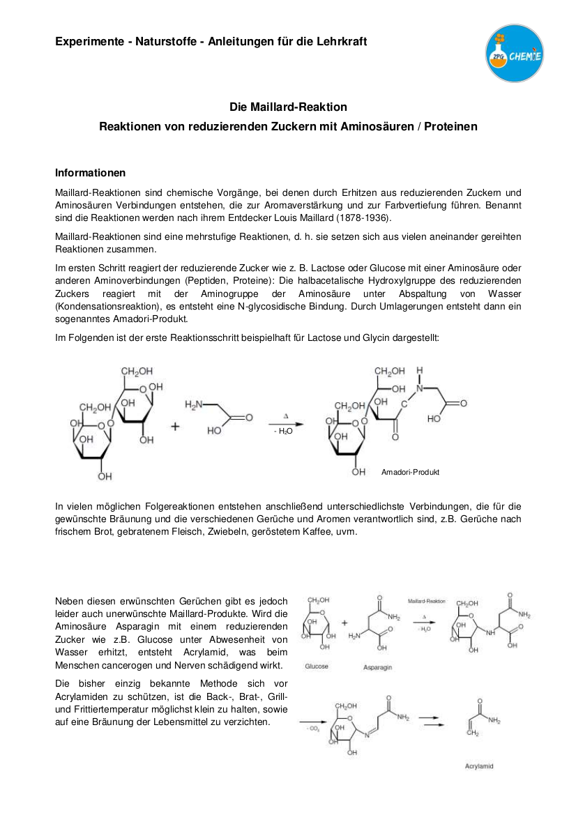 Experimente mit Naturstoffen