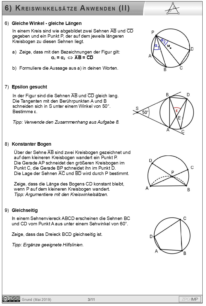 Kreiswinkelsätze anwenden 2 – Lösung