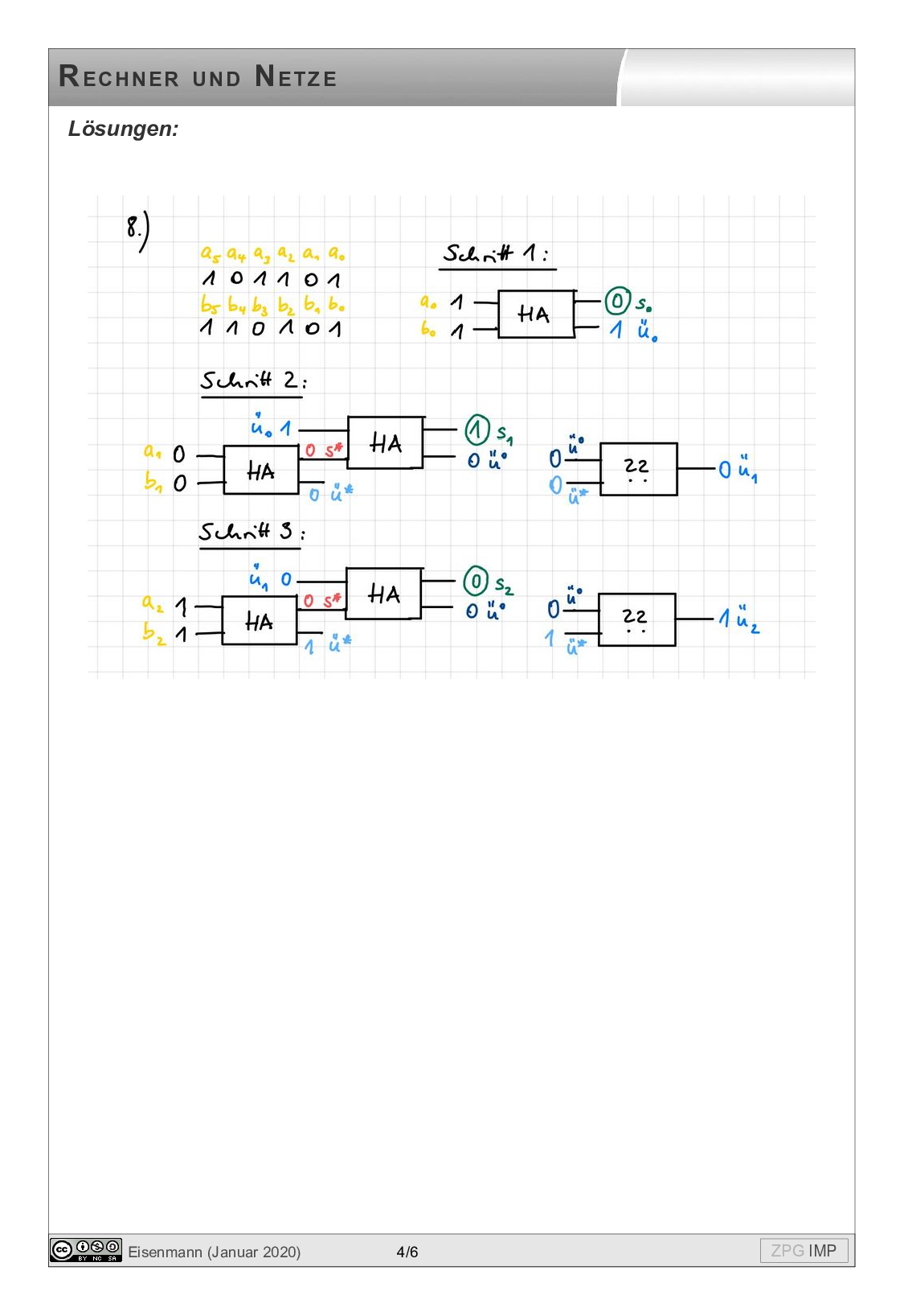 Addierer: Lösung, Seite 4