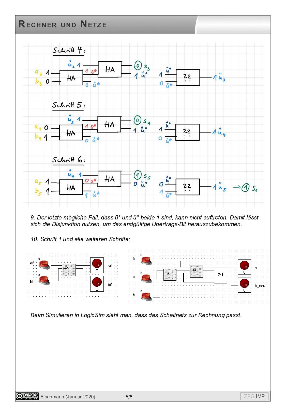 Addierer: Lösung, Seite 5