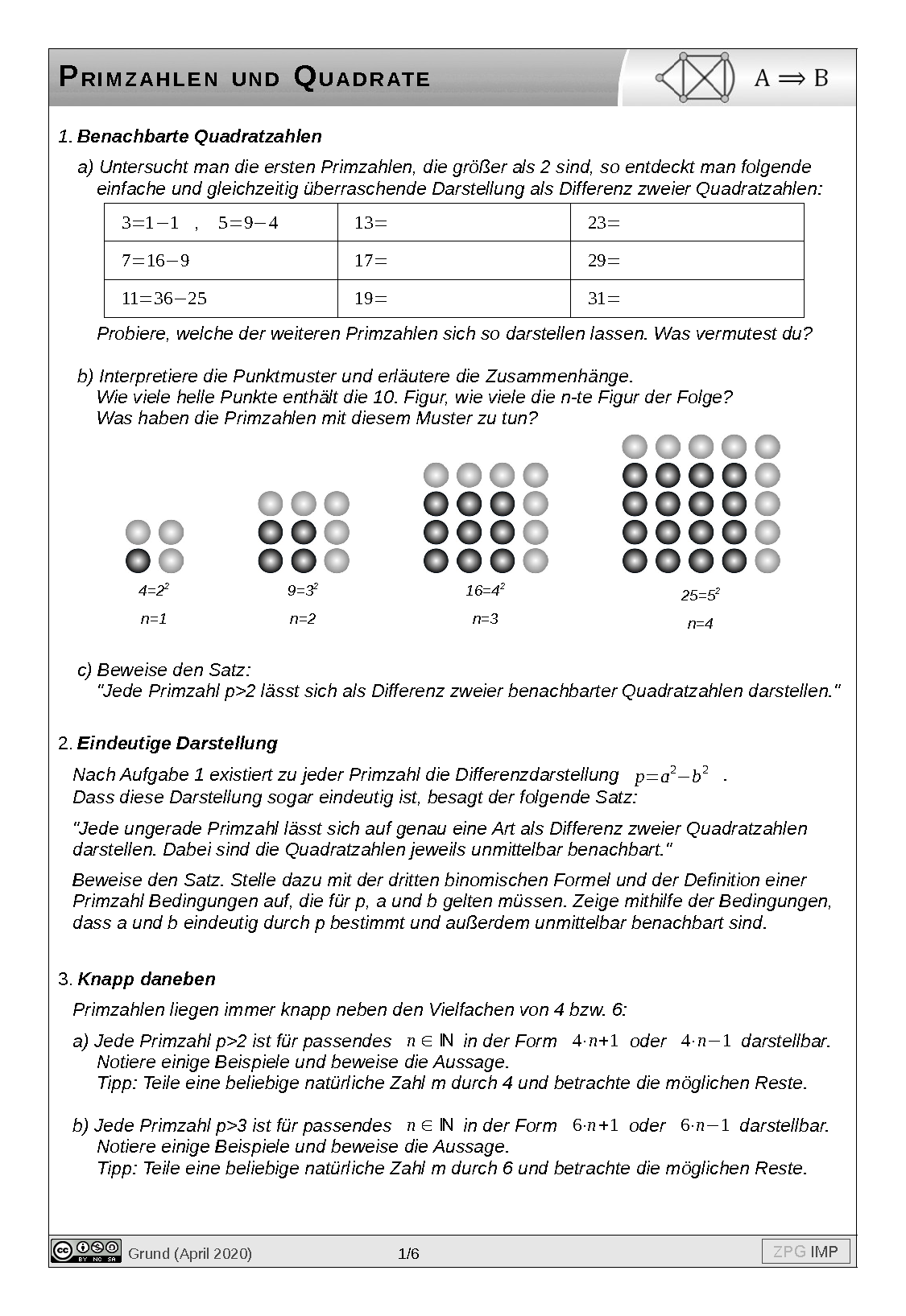 Primzahlen: Lösung, Seite 1