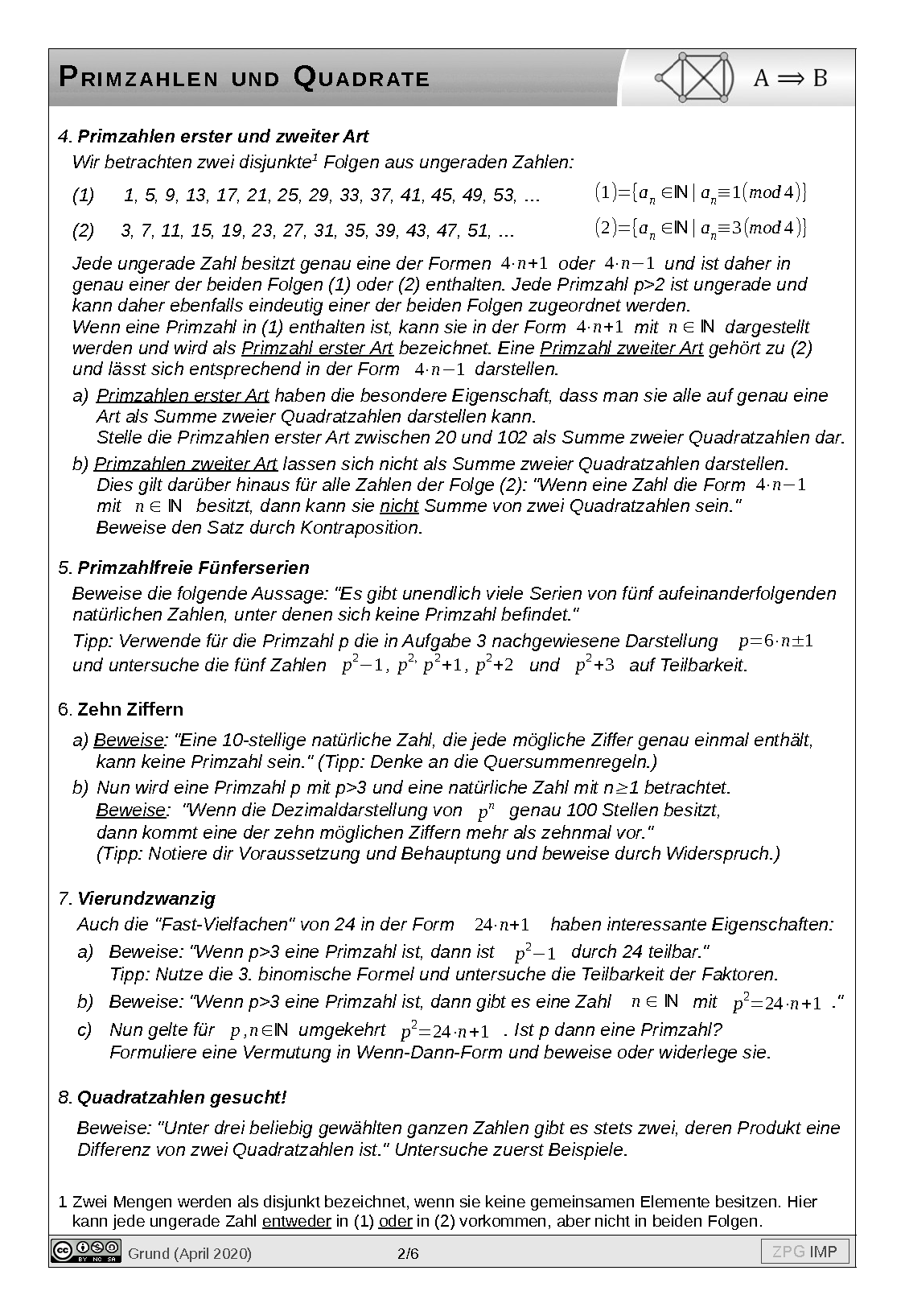 Primzahlen: Lösung, Seite 2