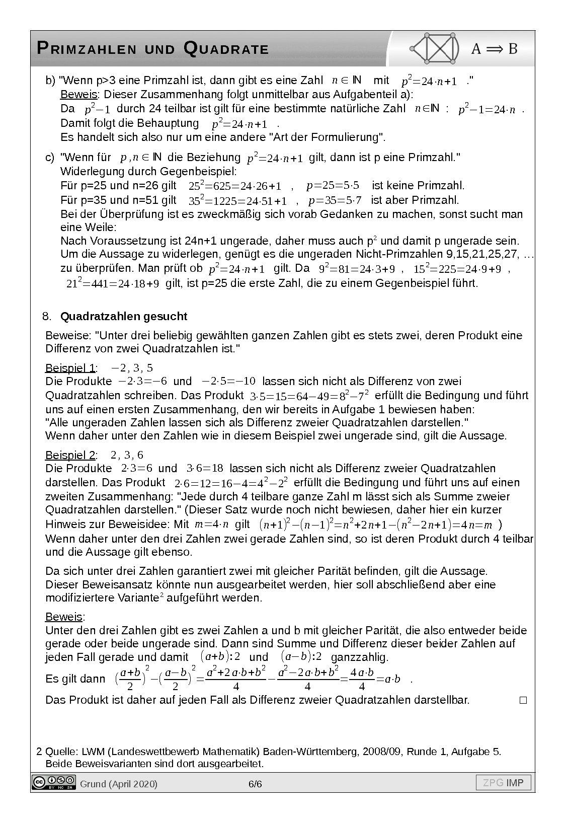 Primzahlen: Lösung, Seite 6