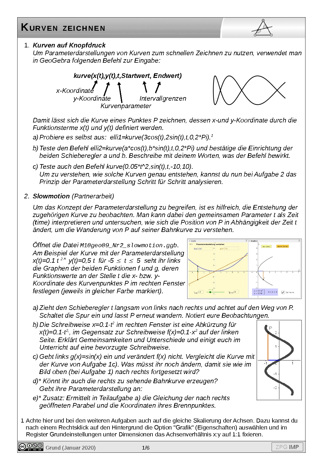 Kurven zeichnen: Lösung, Seite 1