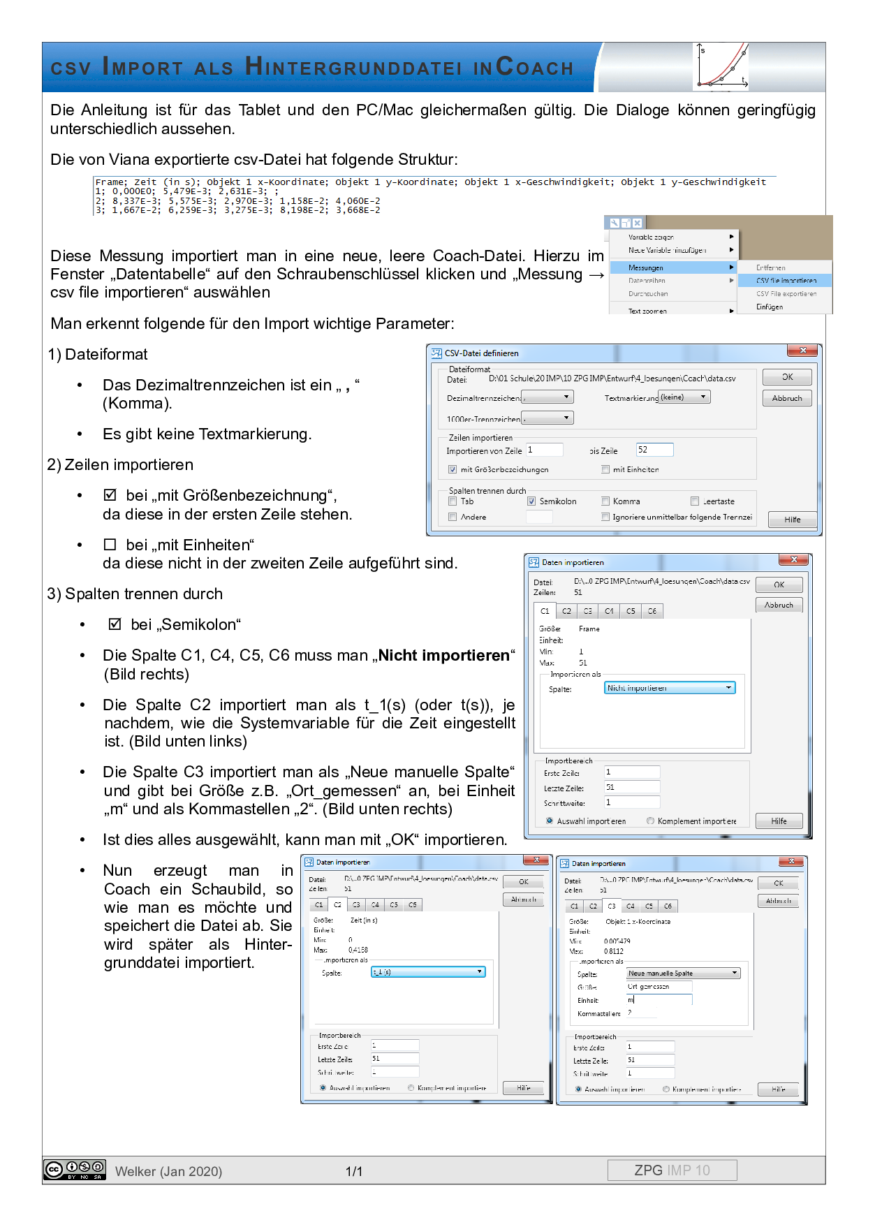 Anleitung CSV-Import in Coach