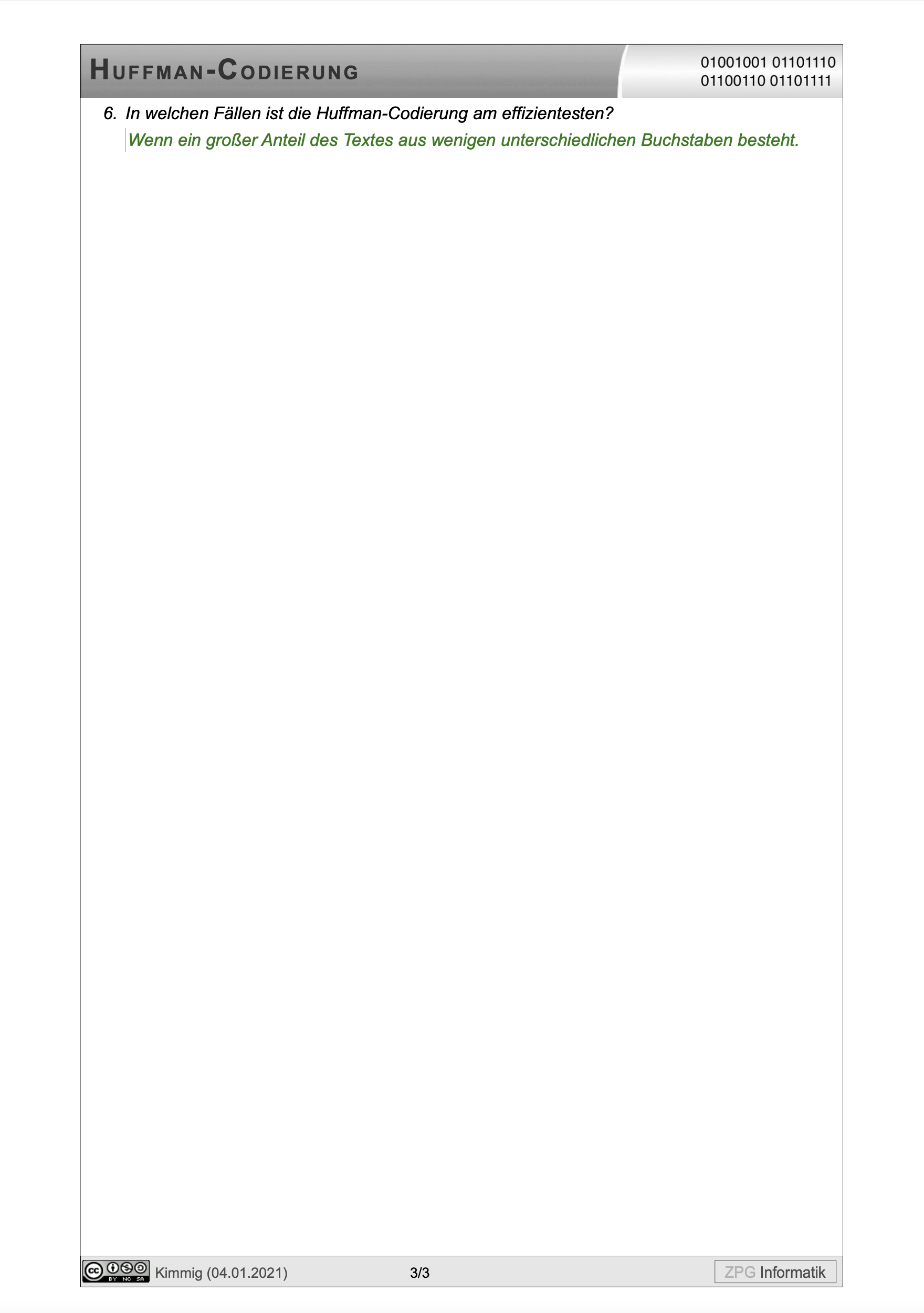 Kompression mit Huffman-Codierung Seite 3