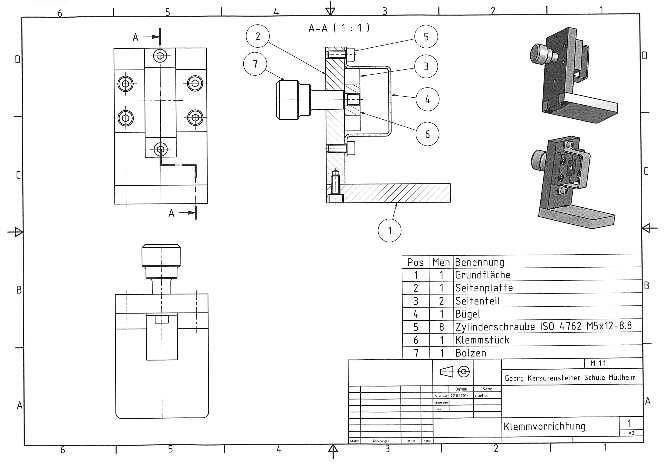 Klemmvorrichtung Technische Zeichnung