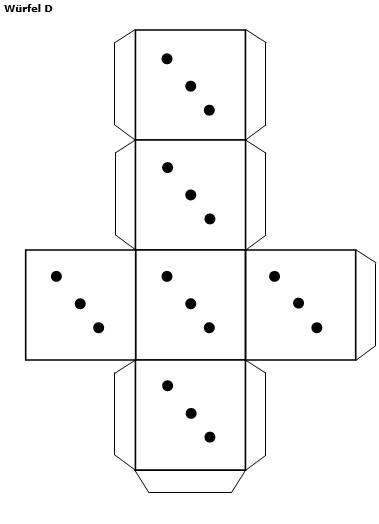 Efronsche Würfel – Bastelvorlagen