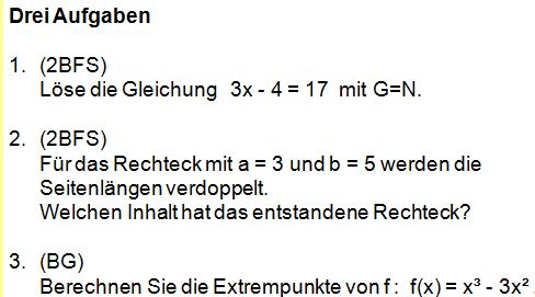 3 Aufgaben