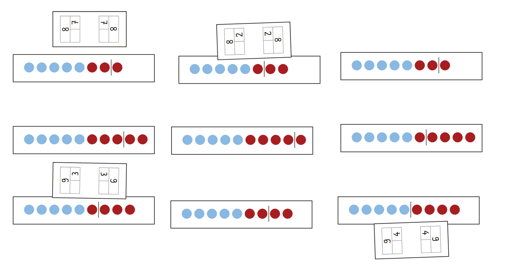 grafische Darstellung verschiedener Punkte- und Zahlkarten