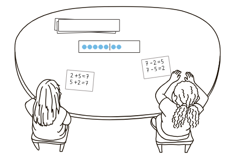 Lernende am Schultisch