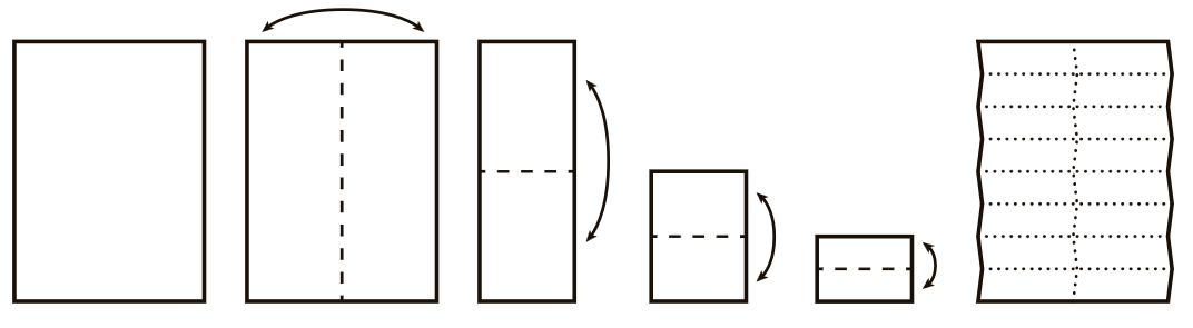 Abbildung einer Faltanweisung für DIN A-4 Papier