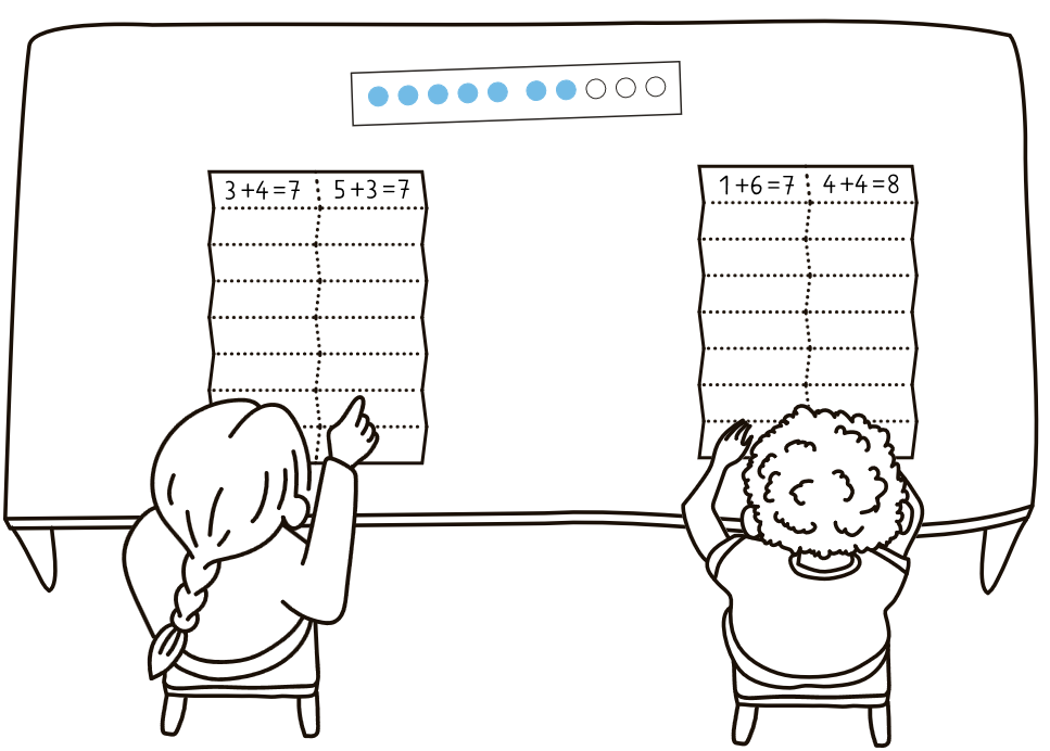 Lernende am Schultisch