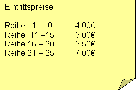 Gefaltete Ecke: Eintrittspreise