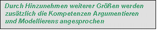 Textfeld: Durch Hinzunehmen weiterer Größen werden zusätzlich die Kompetenzen Argumentieren und Modellierens angesprochen