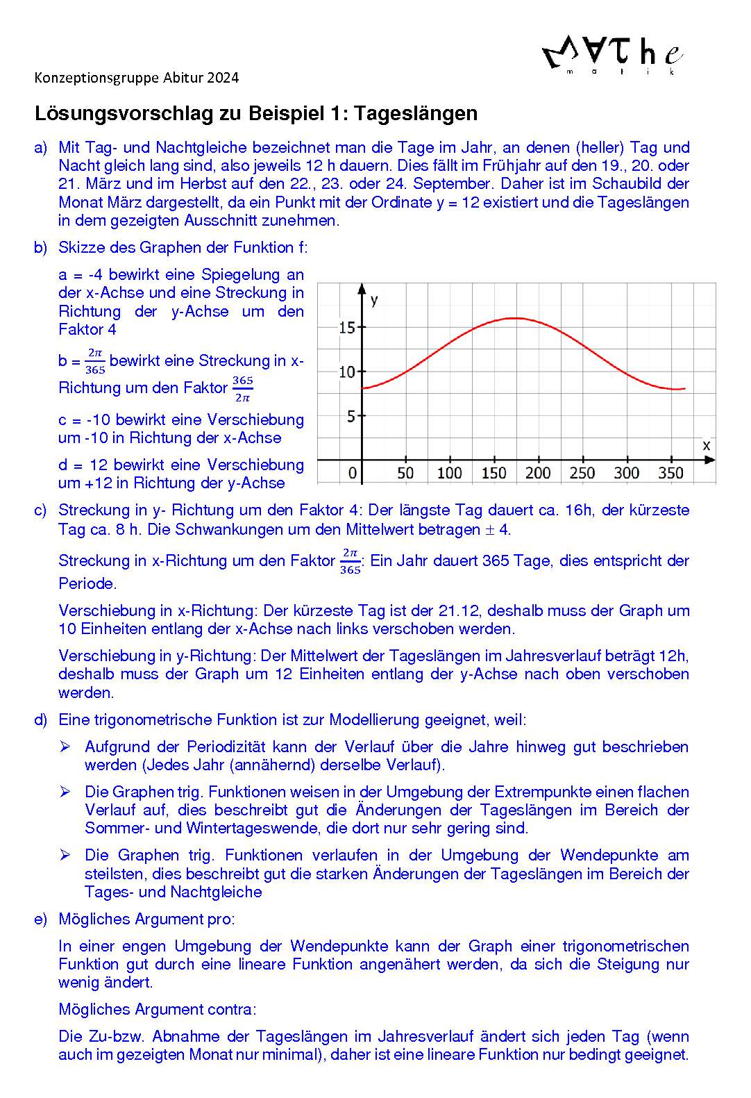 Tageslängen: Lösung