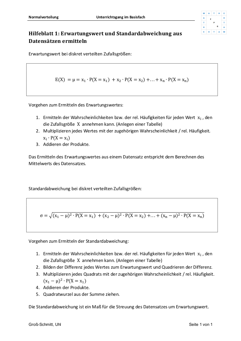 Hilfsblatt 1