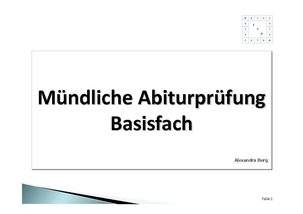 Präsentation Mündliche Abiturprüfung Basisfach