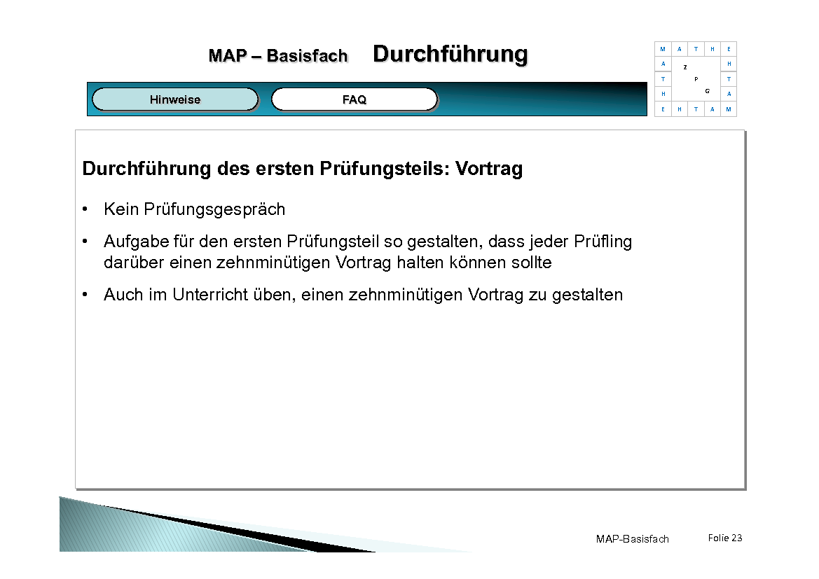Präsentation Mündliche Abiturprüfung Basisfach