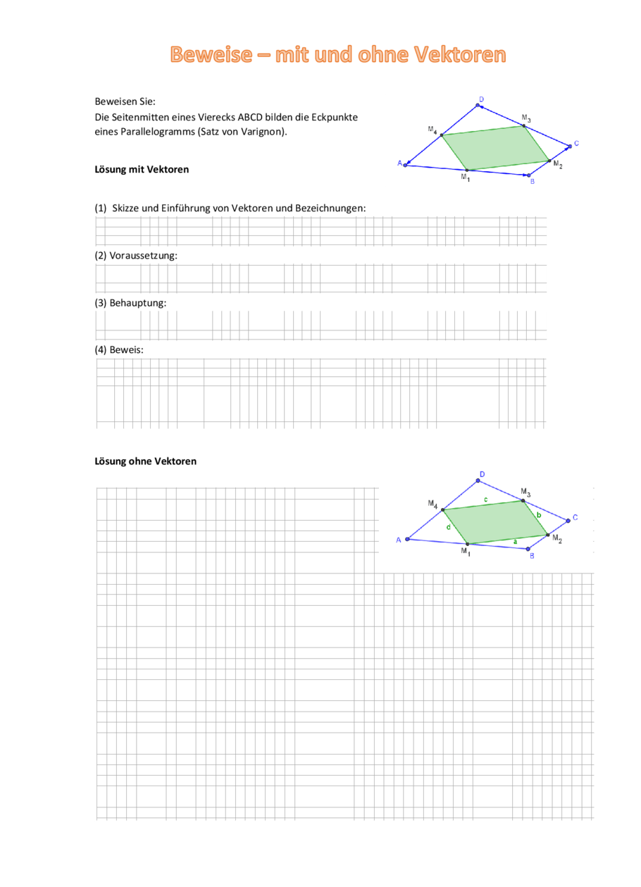 Beweise mit und ohne Vektoren, Seite 1