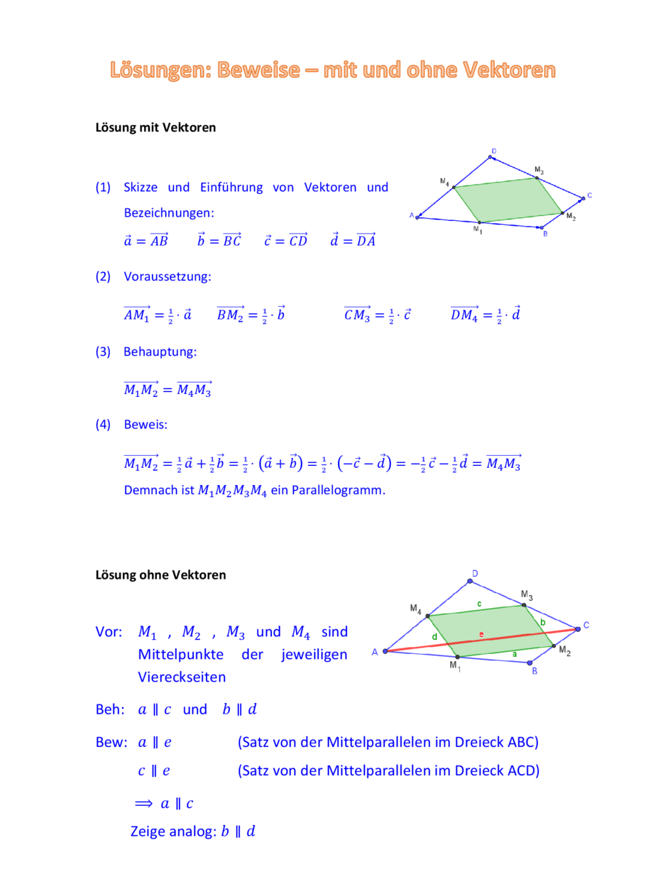 Beweise mit und ohne Vektoren, Seite 2