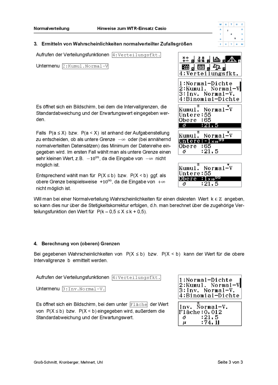Hinweise zum Einsatz des Casio, Seite 3