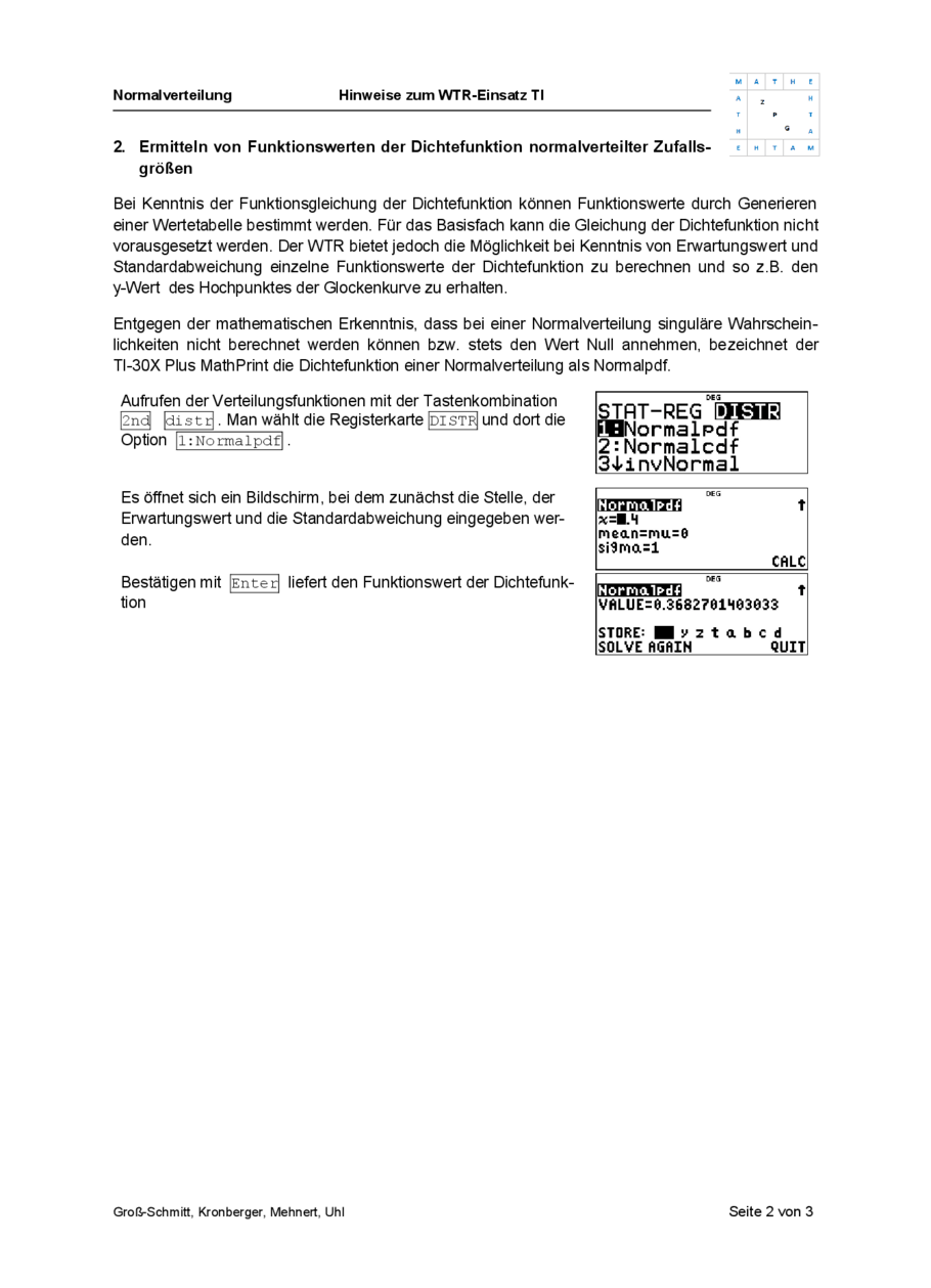 Hinweise zum Einsatz des TI, Seite 2