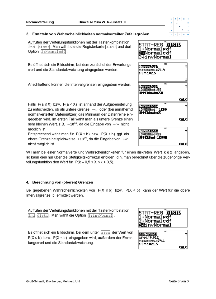 Hinweise zum Einsatz des TI, Seite 3